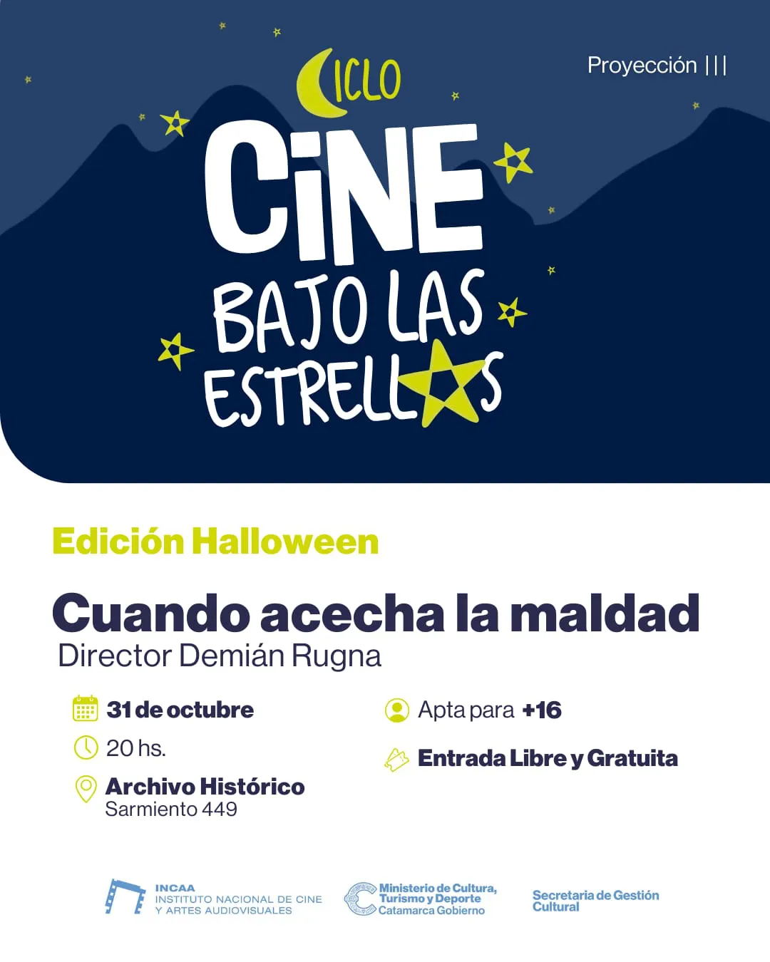 Cine Bajo Estrellas Halloween